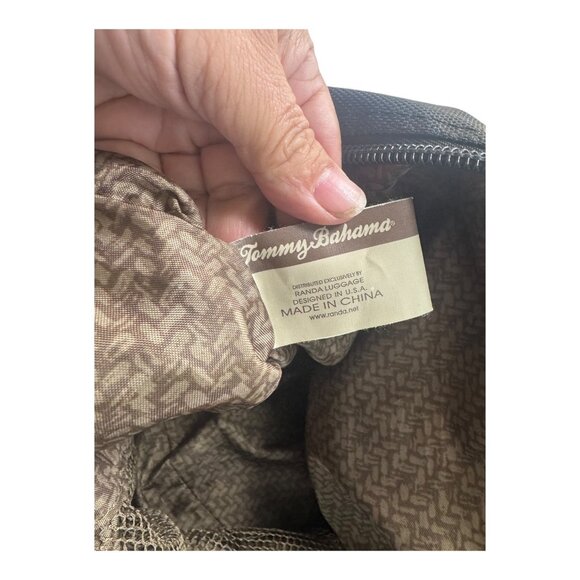 Tommy Bahama Carry-On/Beach Canvas Brown Duffle Tote Bag Leather Bag Paradise - Picture 9 of 12